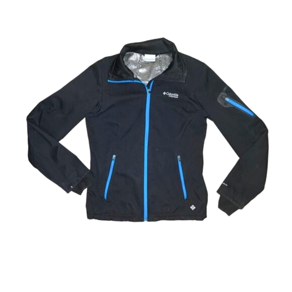 Columbia Titanium Omniheat Women's Jacket Black with blue trim sz M - Picture 1 of 11